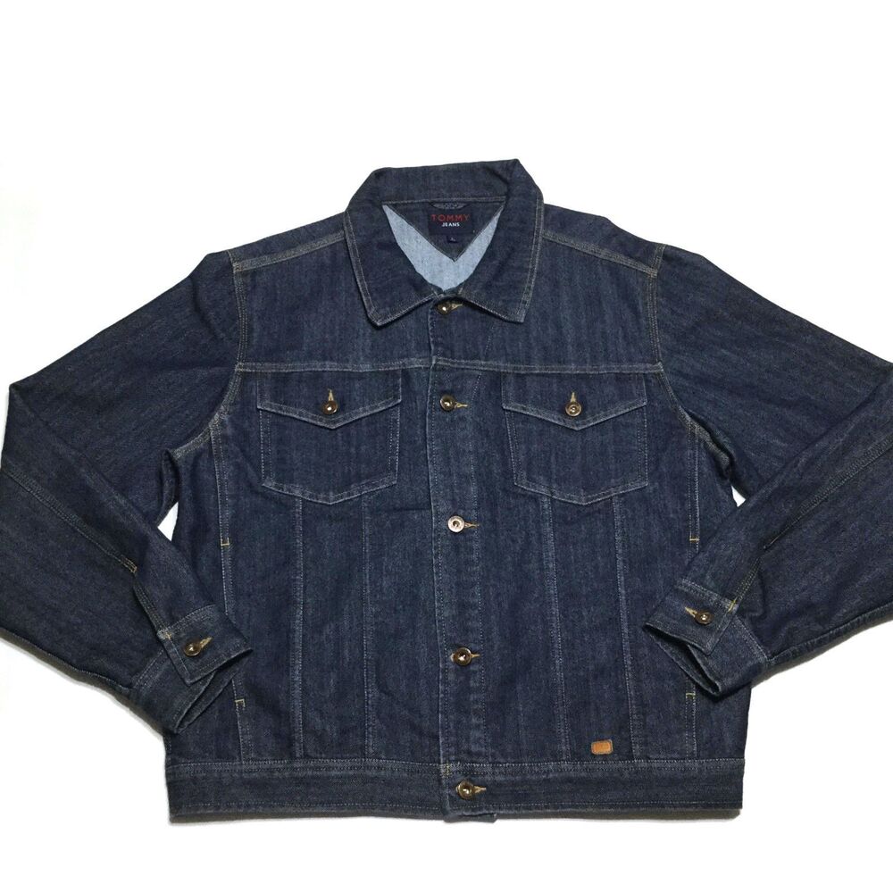 VTG Tommy Hilfiger Womens Vintage Denim Jacket Size L Top Adjustable Waist
